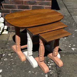Large Nest of Oak Tables