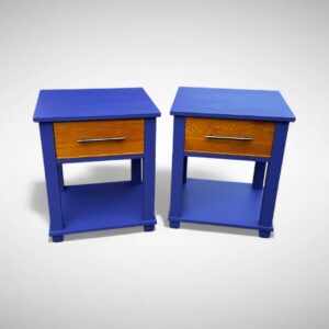 Pair of solid oak bedside tables / lamp tables