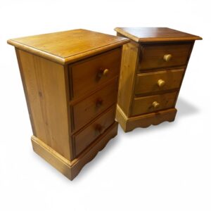 Solid country pine bedside drawers