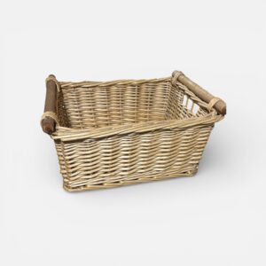 Wicker Basket with Wooden Handles