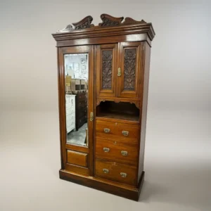 Edwardian Walnut Combination Wardrobe
